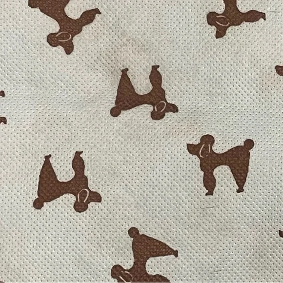 Topshop Light Blue Recycle Bag with Brown Poodle Print - Picture 4 of 4